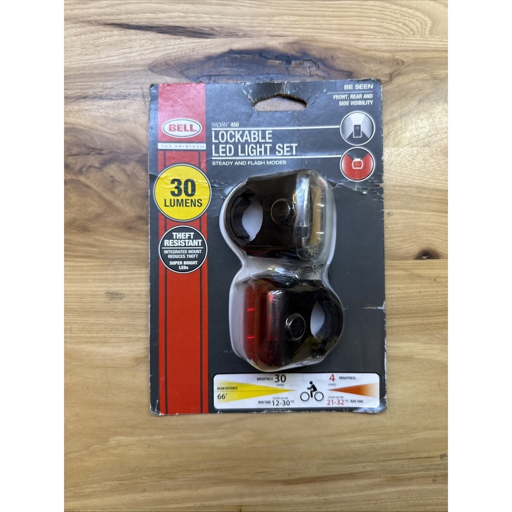 Bell Bike Light Set Radian 450 Bicycle Locking Headlight Tail Light Red & White